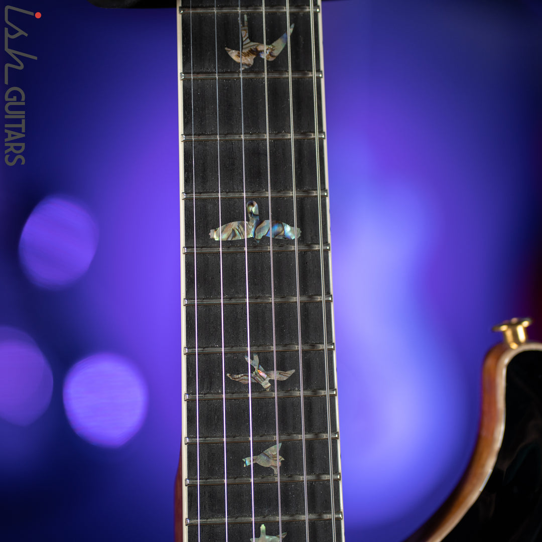 PRS McCarty Lefty Wood Library Charcoal Burst 10 Top Flame Maple