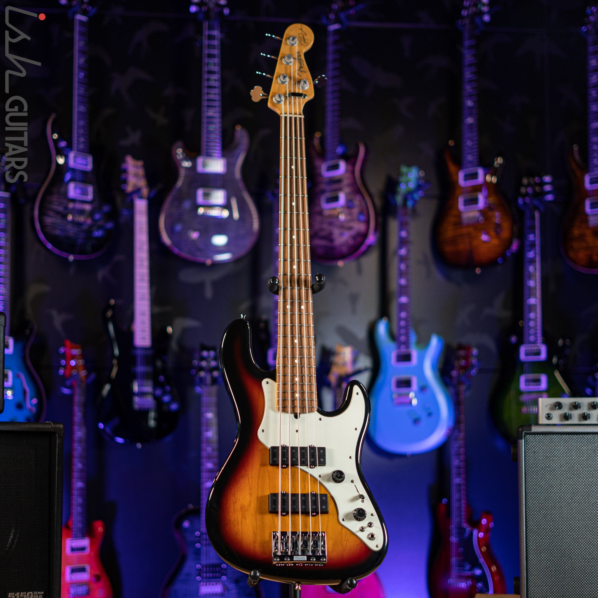 1998 Fender Roscoe Beck V Signature Bass Sunburst – Ish Guitars