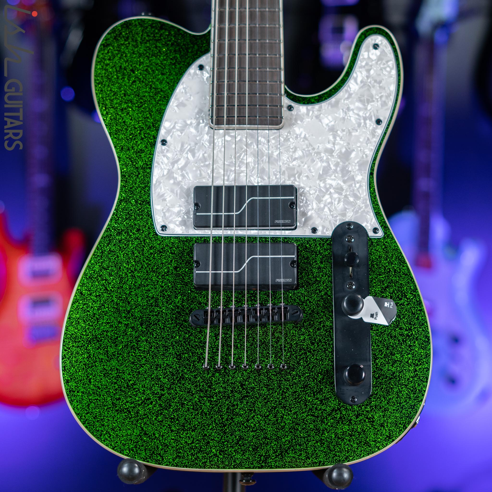 ESP LTD SCT-607 Baritone Green Sparkle Store Demo – Ish Guitars