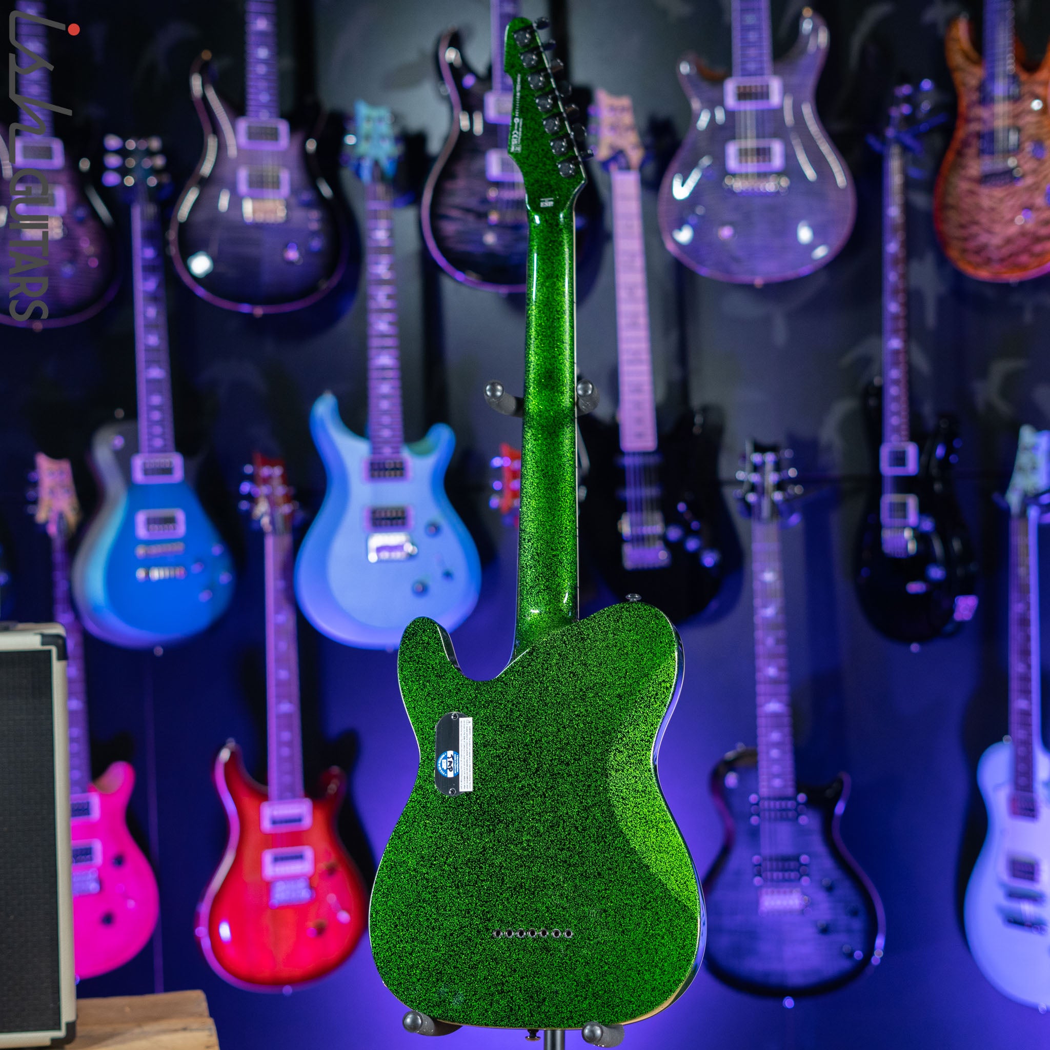 ESP LTD SCT-607 Baritone Green Sparkle Store Demo – Ish Guitars
