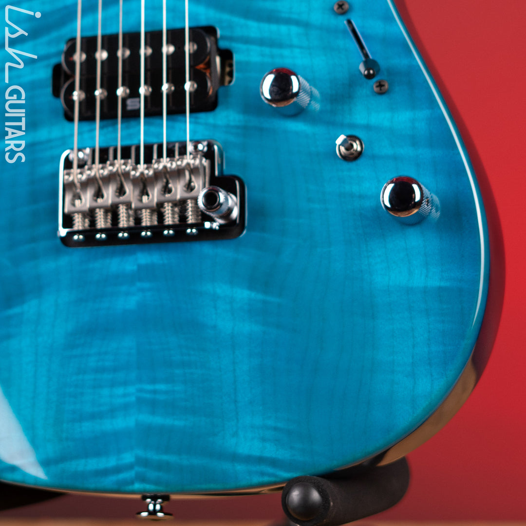 Ibanez Prestige Martin Miller MM1 Signature Guitar Transparent Aqua Blue Gloss Demo