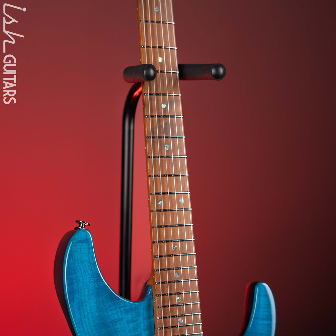 Ibanez Prestige Martin Miller MM1 Signature Guitar Transparent Aqua Blue Gloss Demo