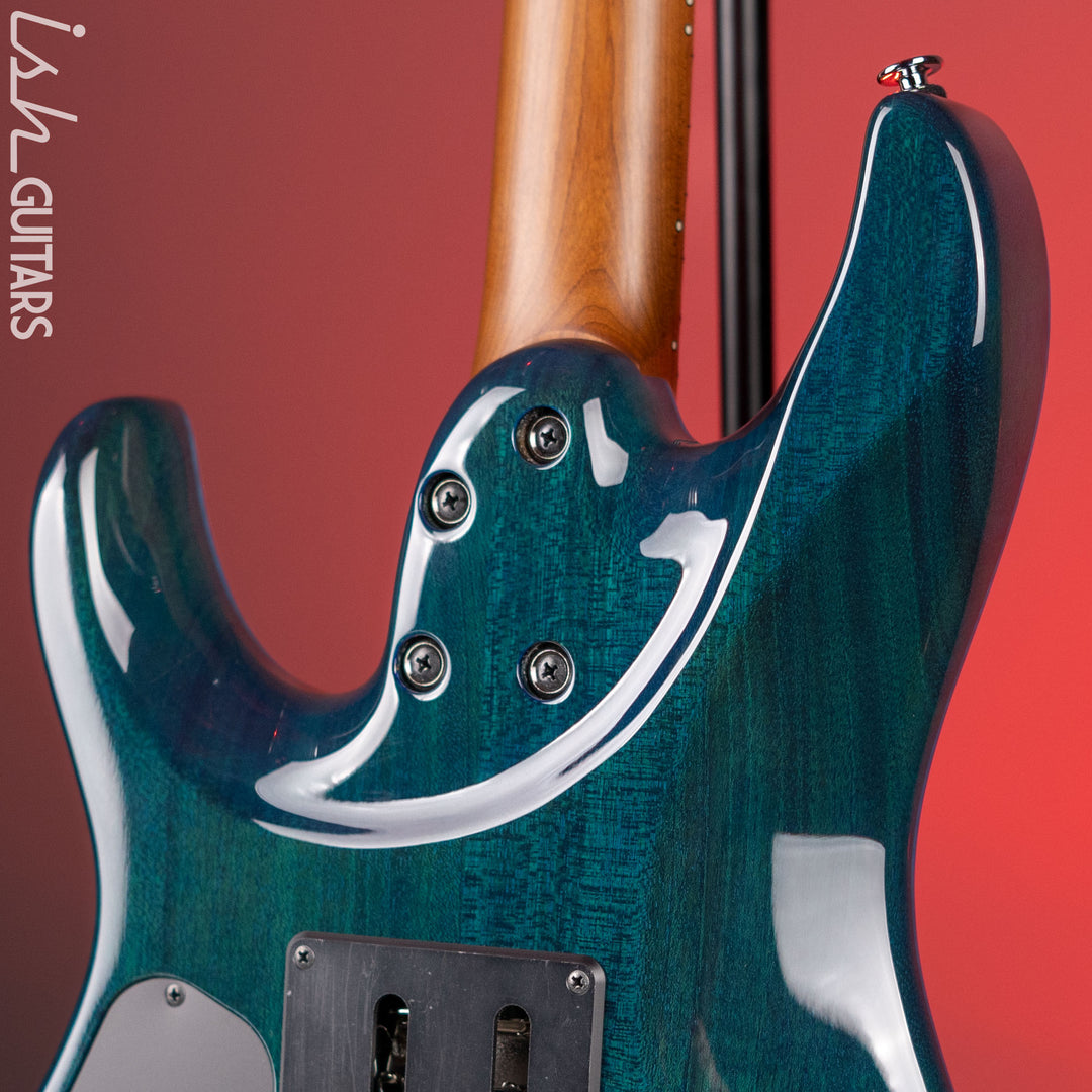 Ibanez Prestige Martin Miller MM1 Signature Guitar Transparent Aqua Blue Gloss Demo