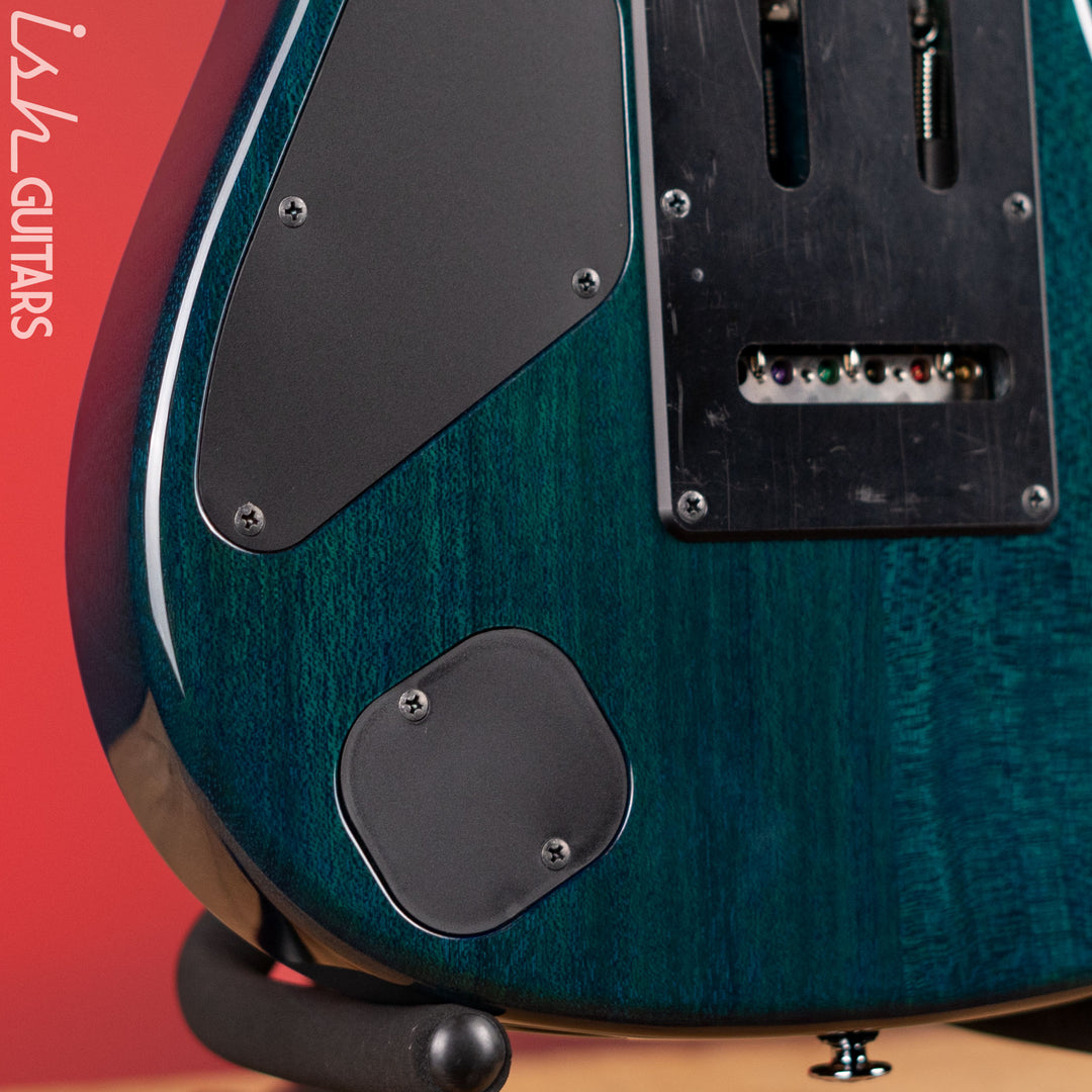 Ibanez Prestige Martin Miller MM1 Signature Guitar Transparent Aqua Blue Gloss Demo