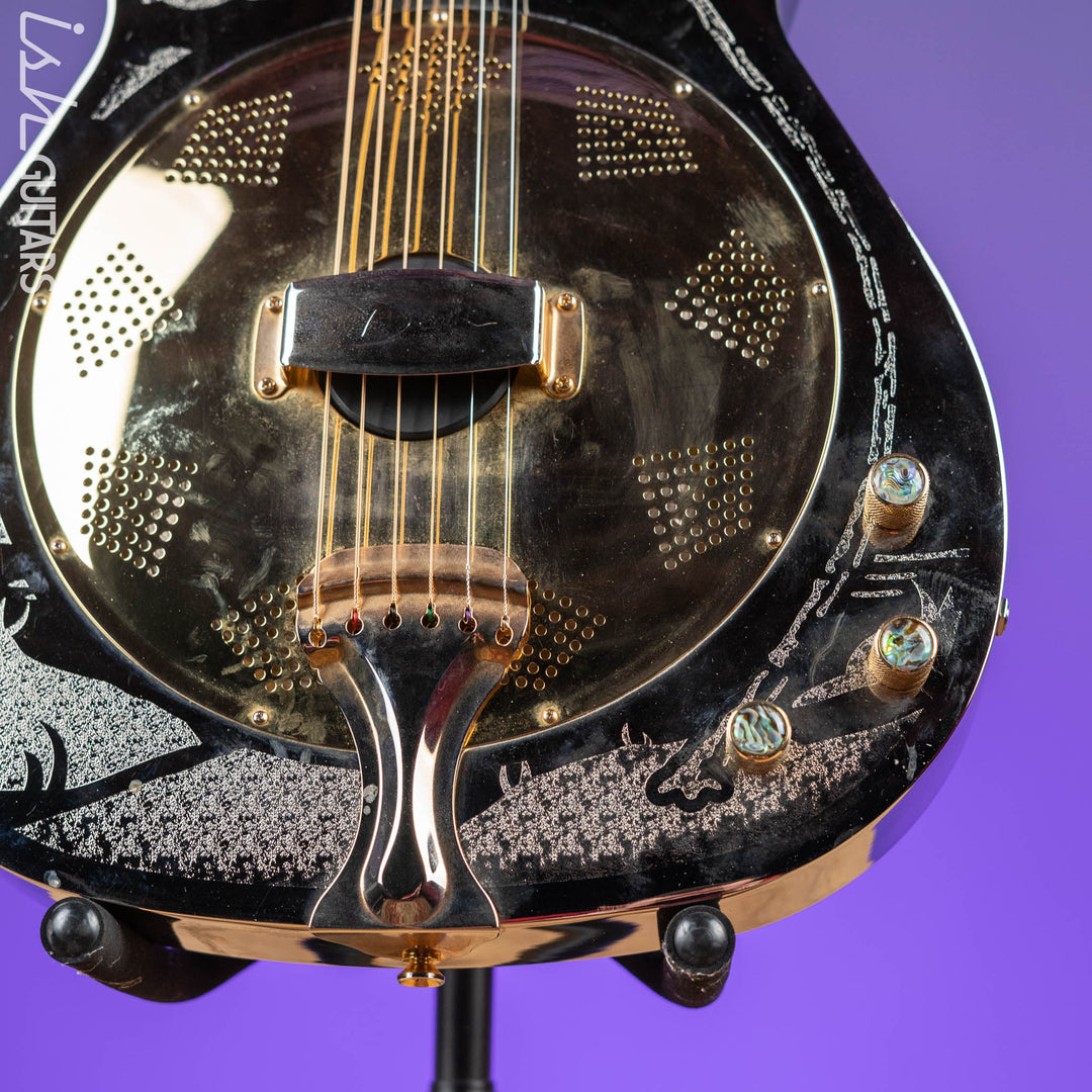 Dean Thin Body Acoustic-Electric Resonator Etched Chrome Gold