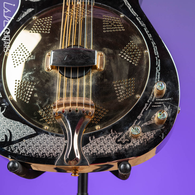 Dean Thin Body Acoustic-Electric Resonator Etched Chrome Gold