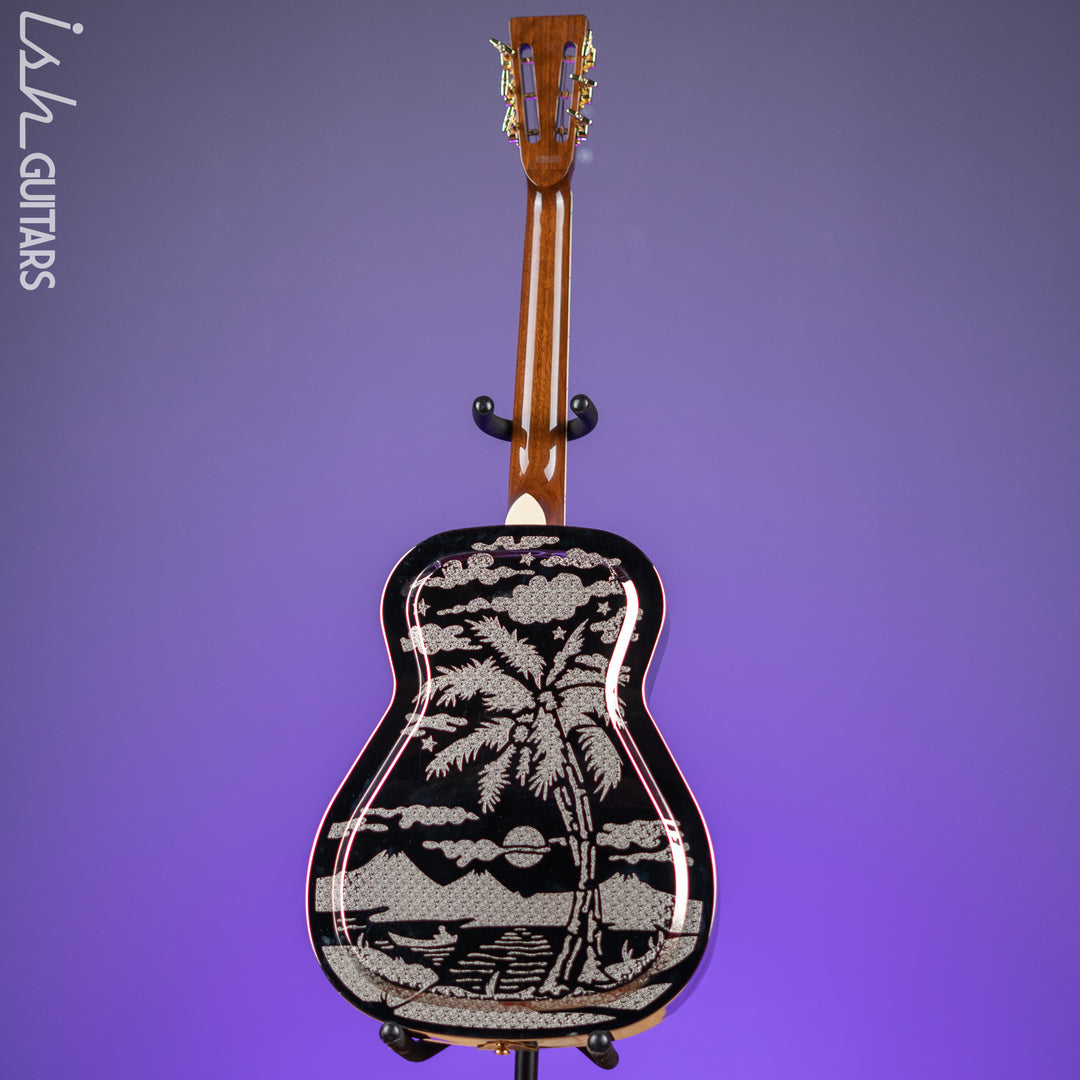 Dean Thin Body Acoustic-Electric Resonator Etched Chrome Gold