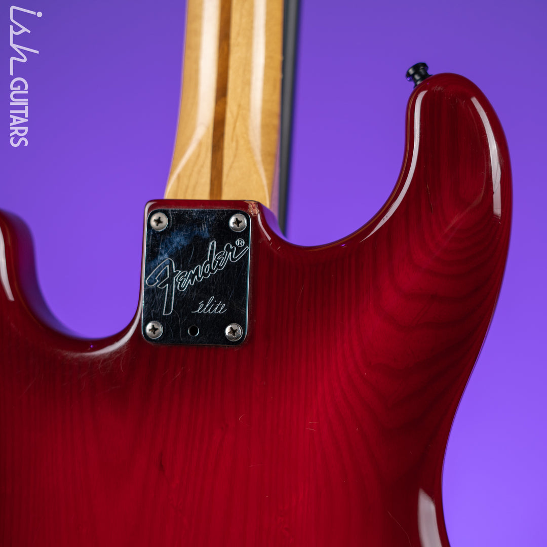 1983-1984 Fender Elite Stratocaster Red Scalloped Fretboard Wild Cherry