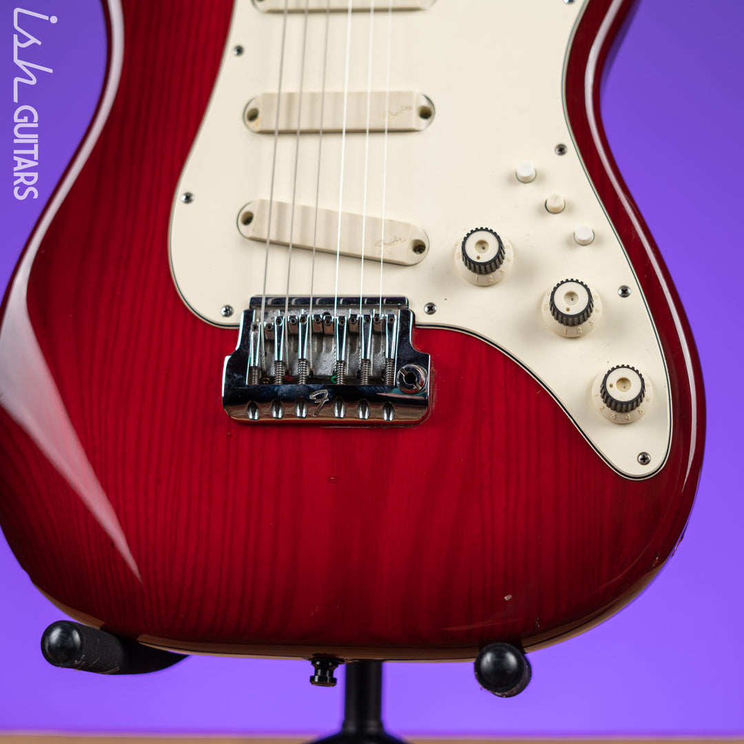 1983-1984 Fender Elite Stratocaster Red Scalloped Fretboard Wild Cherry