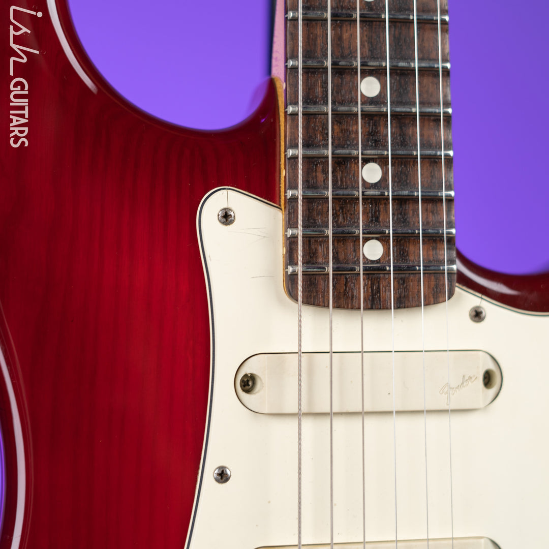 1983-1984 Fender Elite Stratocaster Red Scalloped Fretboard Wild Cherry