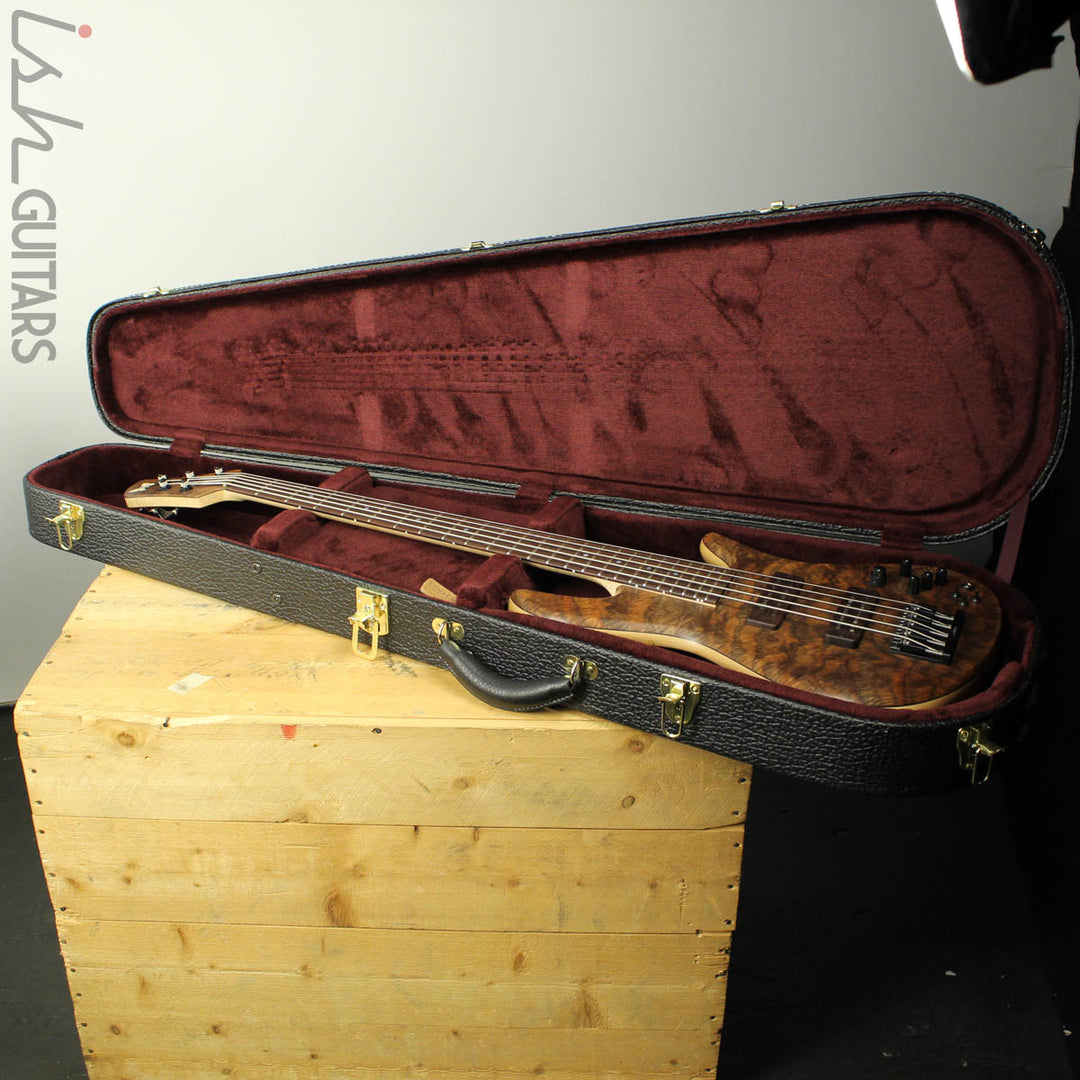 Fodera Emporer Bolt-on NAMM 2019 Bass Walnut Feather Crotch Top