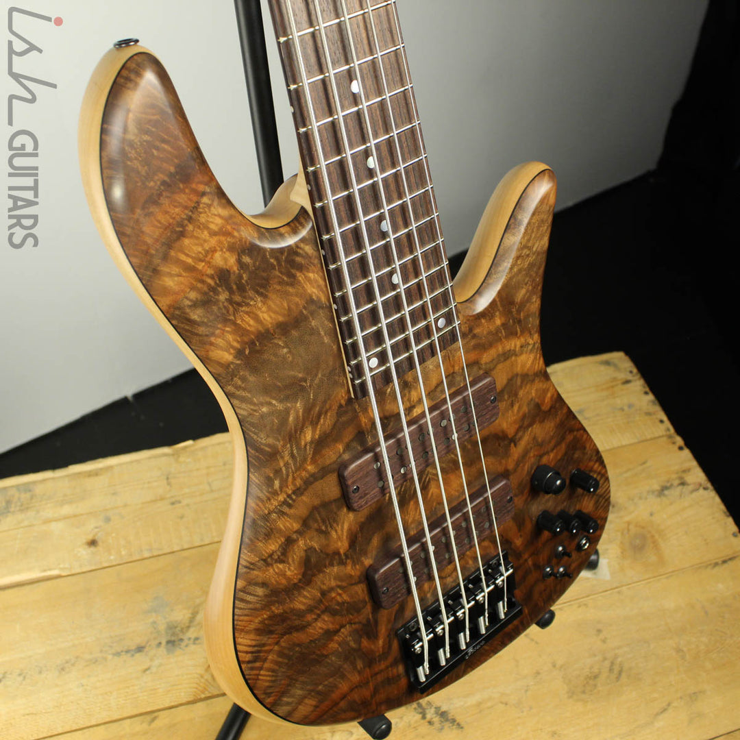 Fodera Emporer Bolt-on NAMM 2019 Bass Walnut Feather Crotch Top