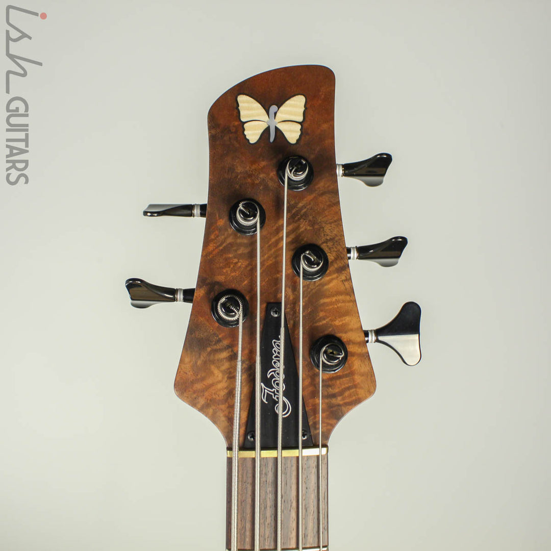 Fodera Emporer Bolt-on NAMM 2019 Bass Walnut Feather Crotch Top