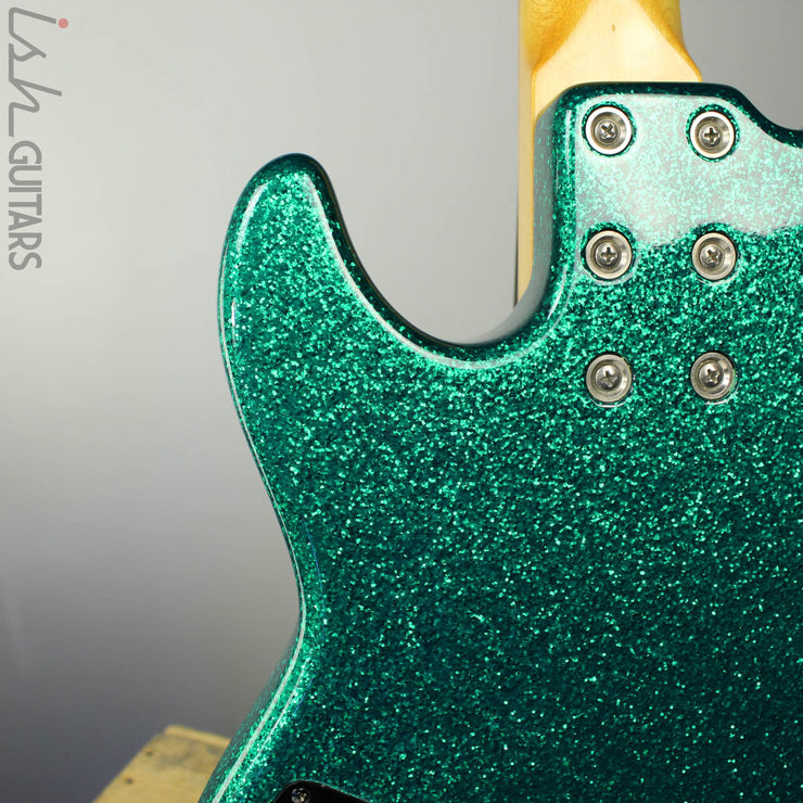 G&L L-2000 Bass guitar USA Custom Green Sparkle Birdseye Maple Neck Pinstripe