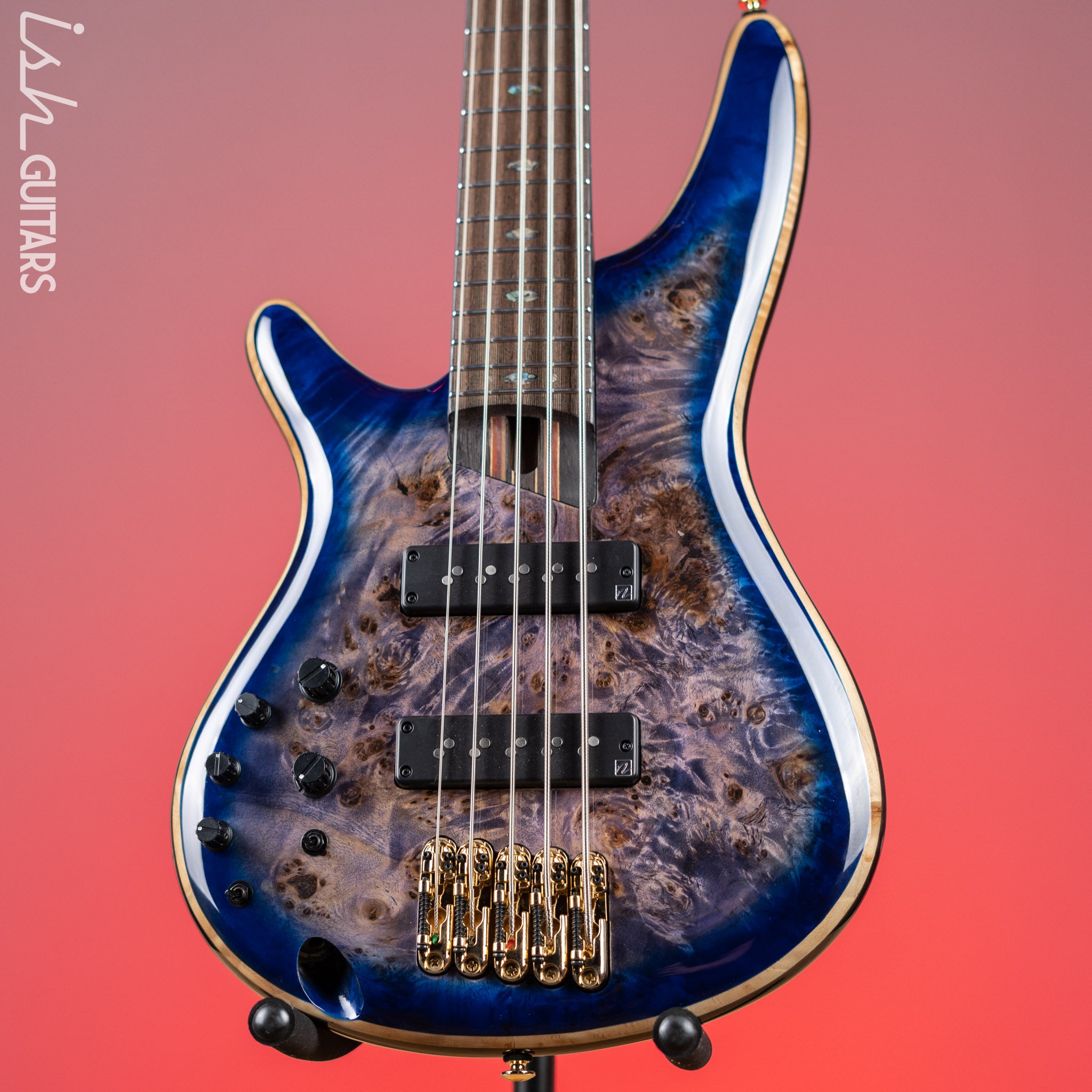 Ibanez Premium SR2605L Left Handed 5-String Bass Cerulean Blue