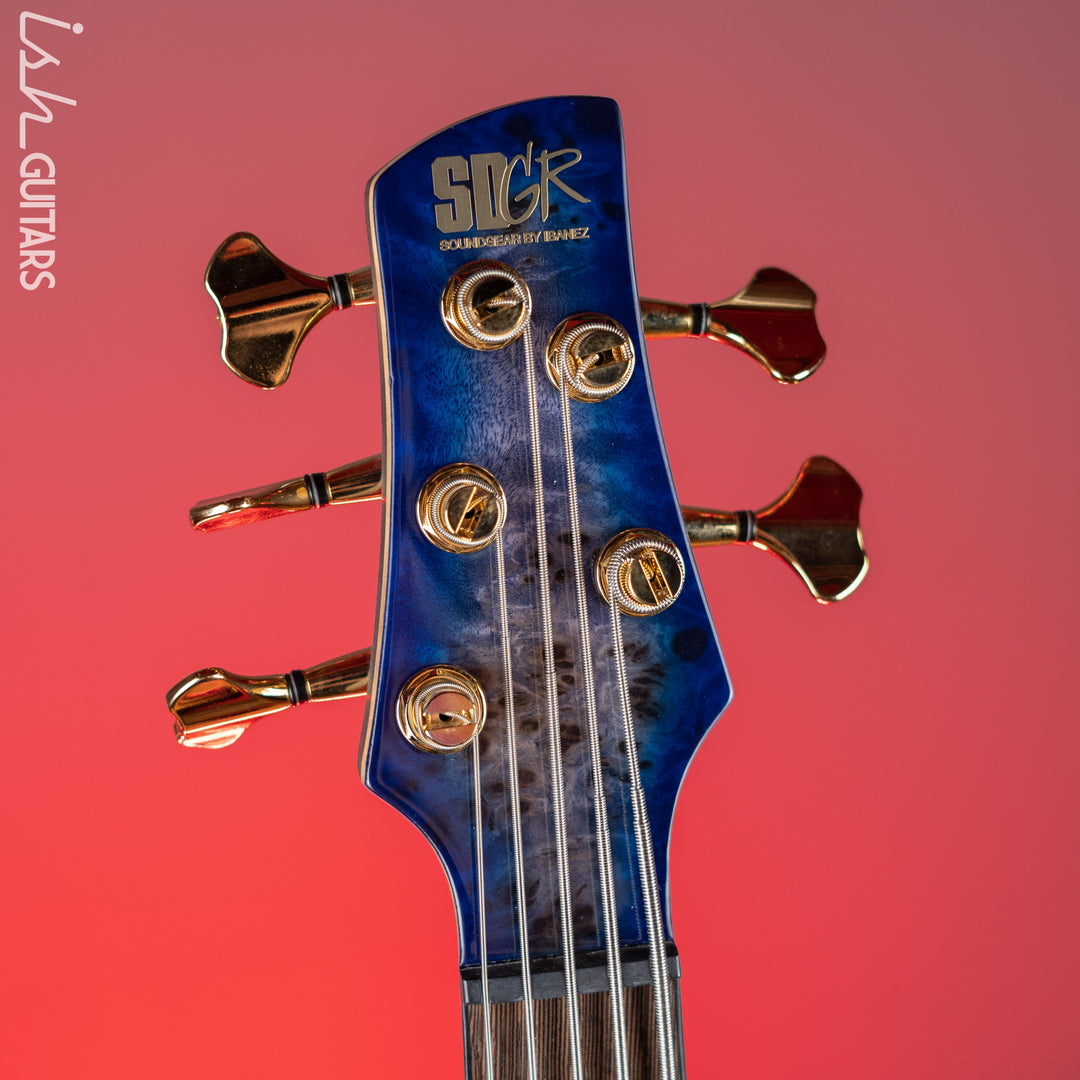 Ibanez Premium SR2605L Left Handed 5-String Bass Cerulean Blue Burst