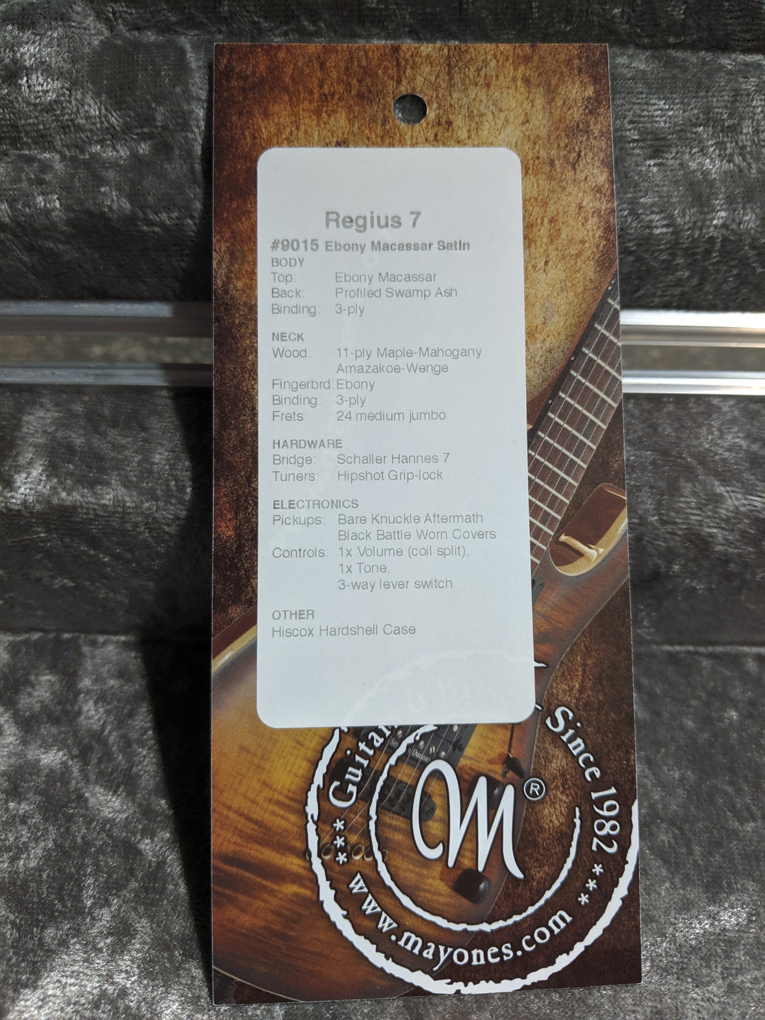 2016 Mayones Regius 7 Custom Macassar Ebony Natural