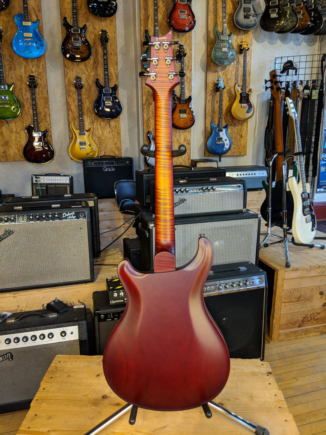 Paul Reed Smith Wood Library Hollowbody I Dark Cherry Sunburst w/ Matching Flamed Neck