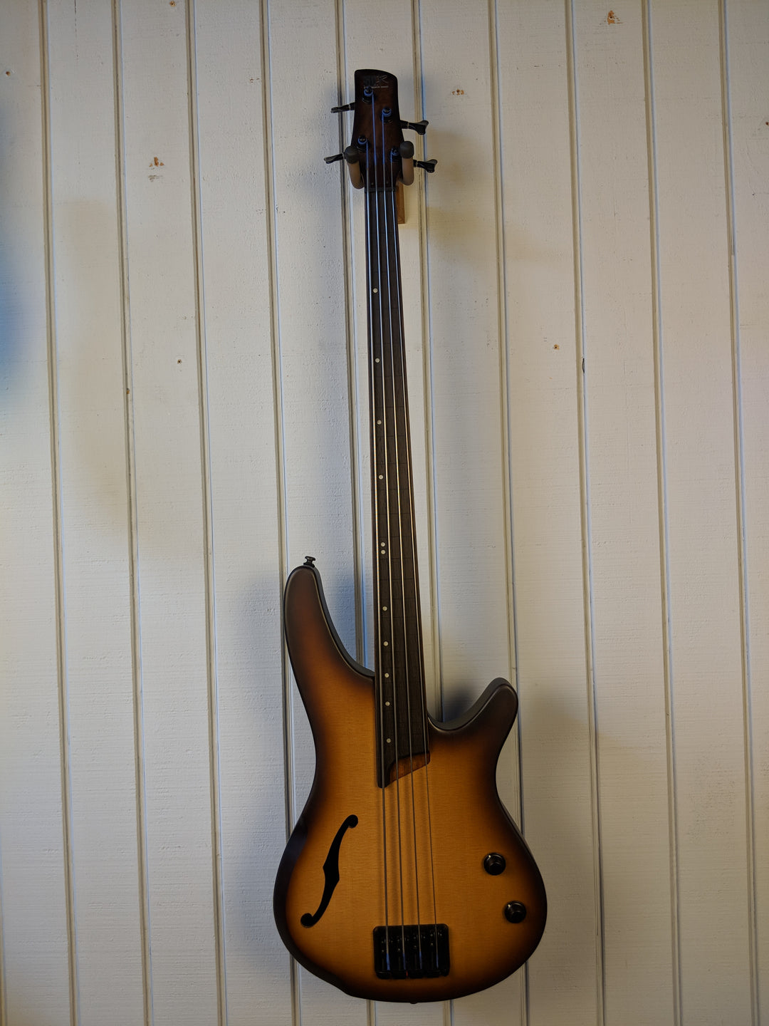 2018 Ibanez SRH500FNNF Fretless Natural Brown Burst Flat