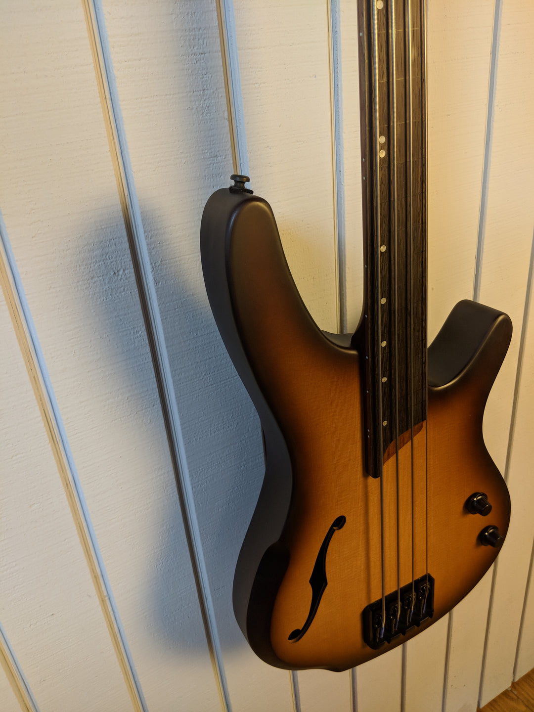 2018 Ibanez SRH500FNNF Fretless Natural Brown Burst Flat