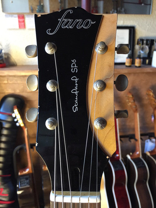 Fano Standard SP6 Bull Black Les Paul Jr Style USA Made Lightly Aged w Free Gig Bag