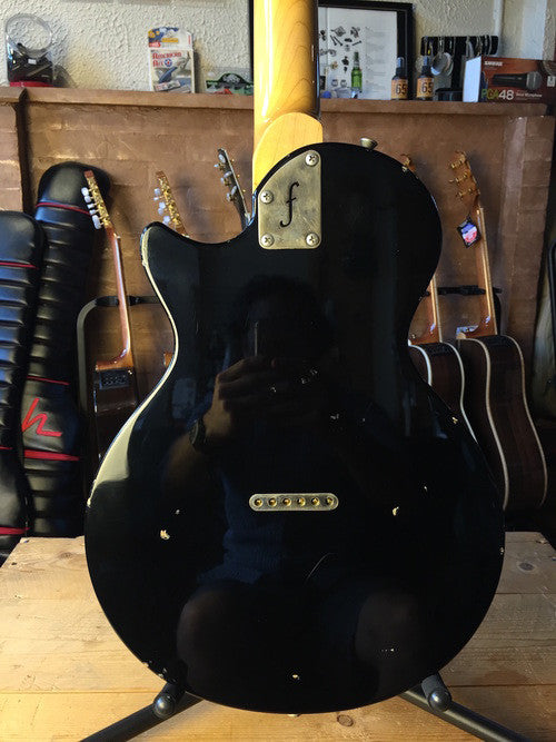 Fano Standard SP6 Bull Black Les Paul Jr Style USA Made Lightly Aged w Free Gig Bag