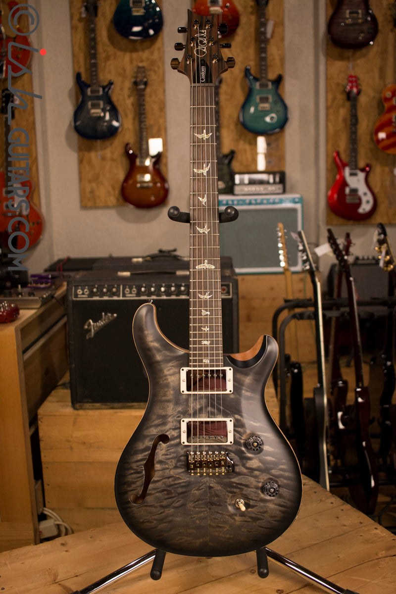 Paul Reed Smith PRS Custom 24 Semi-Hollow Wood Library Quilt Top Charcoal Burst