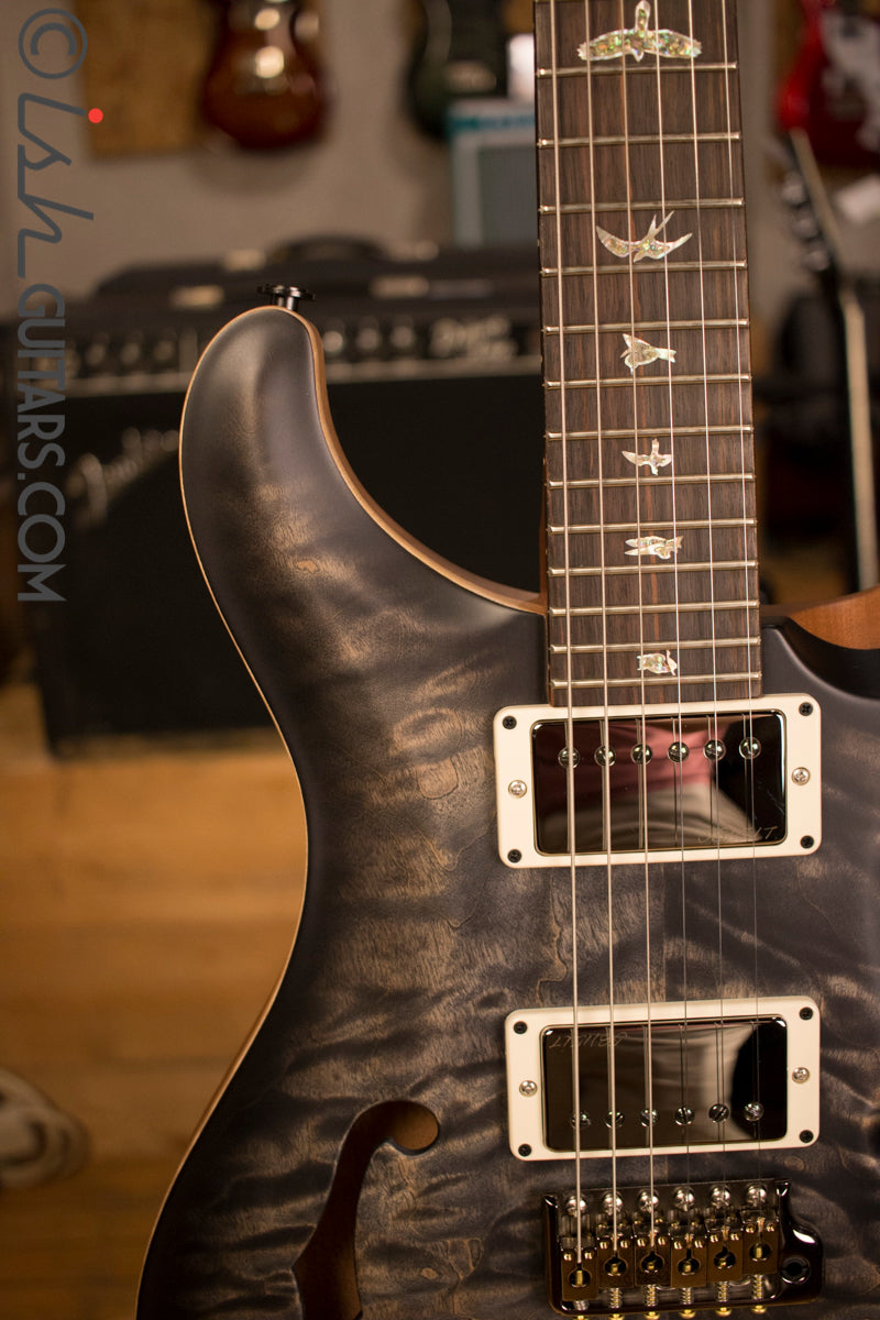 Paul Reed Smith PRS Custom 24 Semi-Hollow Wood Library Quilt Top Charcoal Burst
