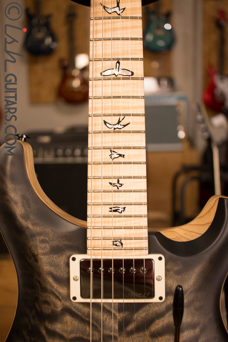 Paul Reed Smith PRS Custom 24 Semi-Hollow Wood Library Quilt Swamp Ash Charcoal