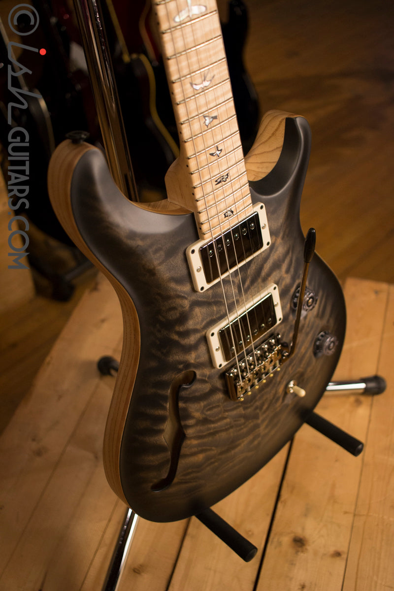 Paul Reed Smith PRS Custom 24 Semi-Hollow Wood Library Quilt Swamp Ash Charcoal