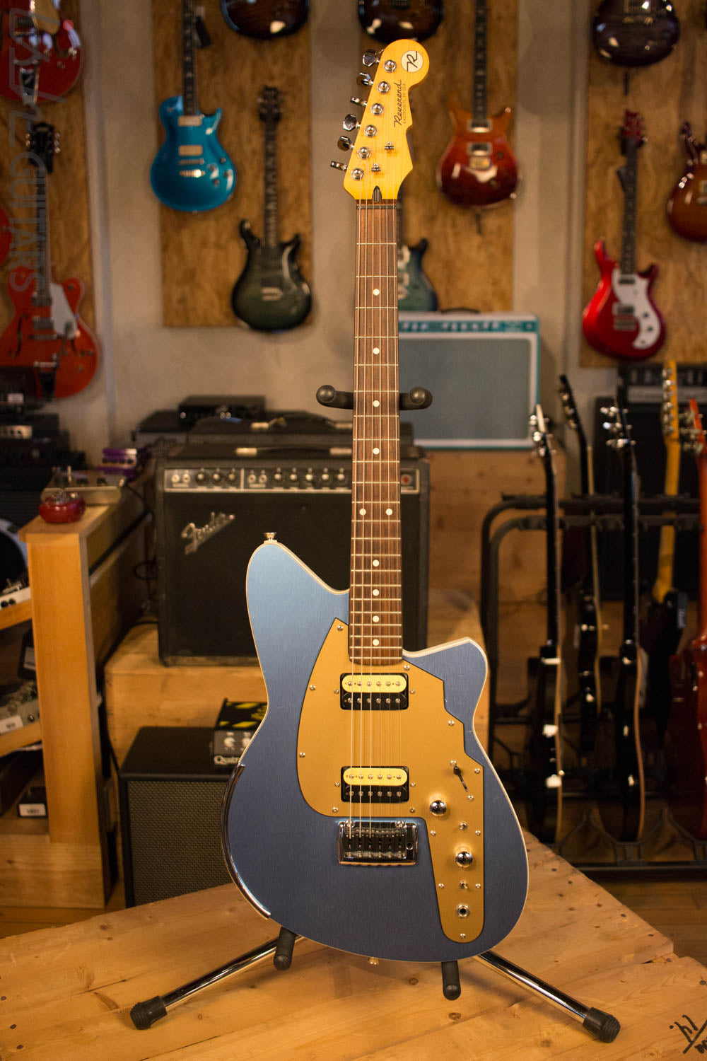 USA Reverend Guitar Rocco Tremolo Anodized Blue RARE