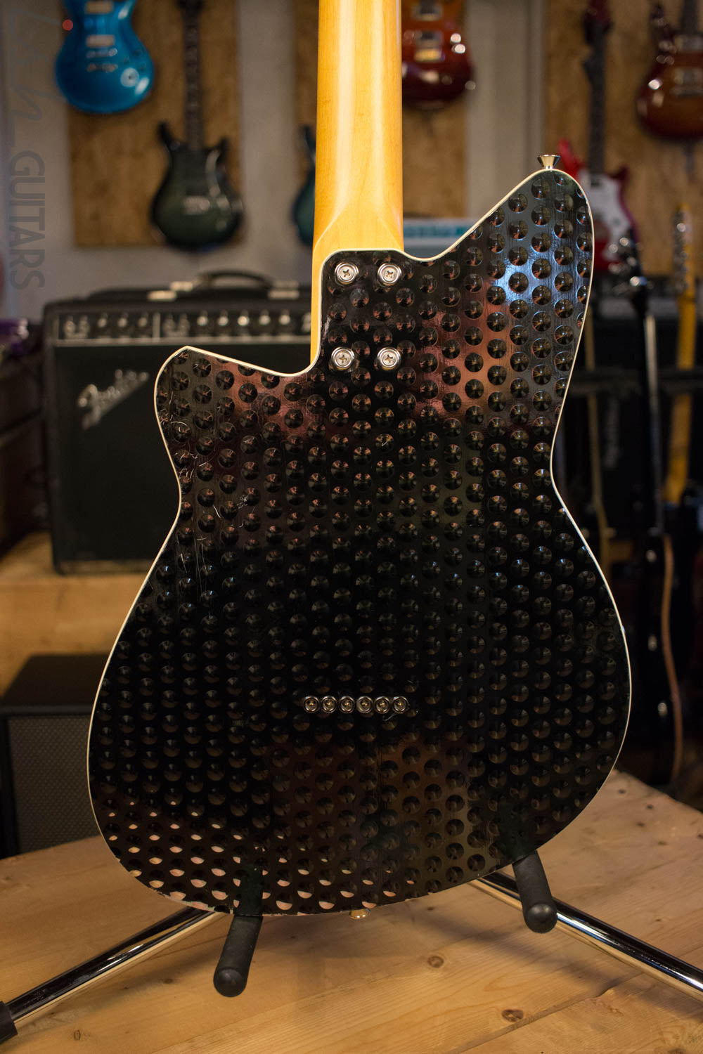 USA Reverend Slingshot Guitar Bug Eye Black Metal RARE