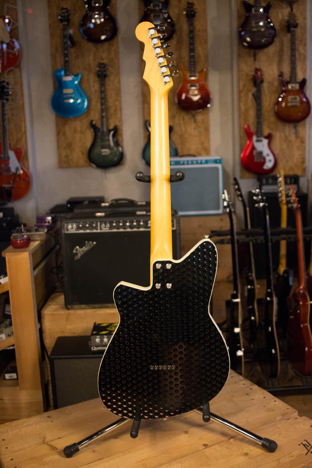 USA Reverend Slingshot Guitar Bug Eye Black Metal RARE