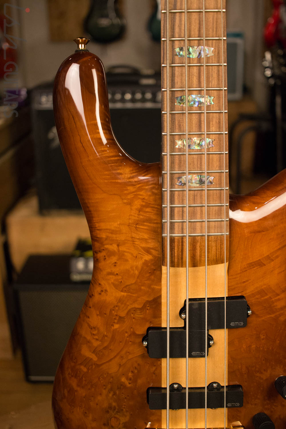Used Spector NS-2 NAMM 2017 Solid Redwood Burl Lightweight 7.5lb