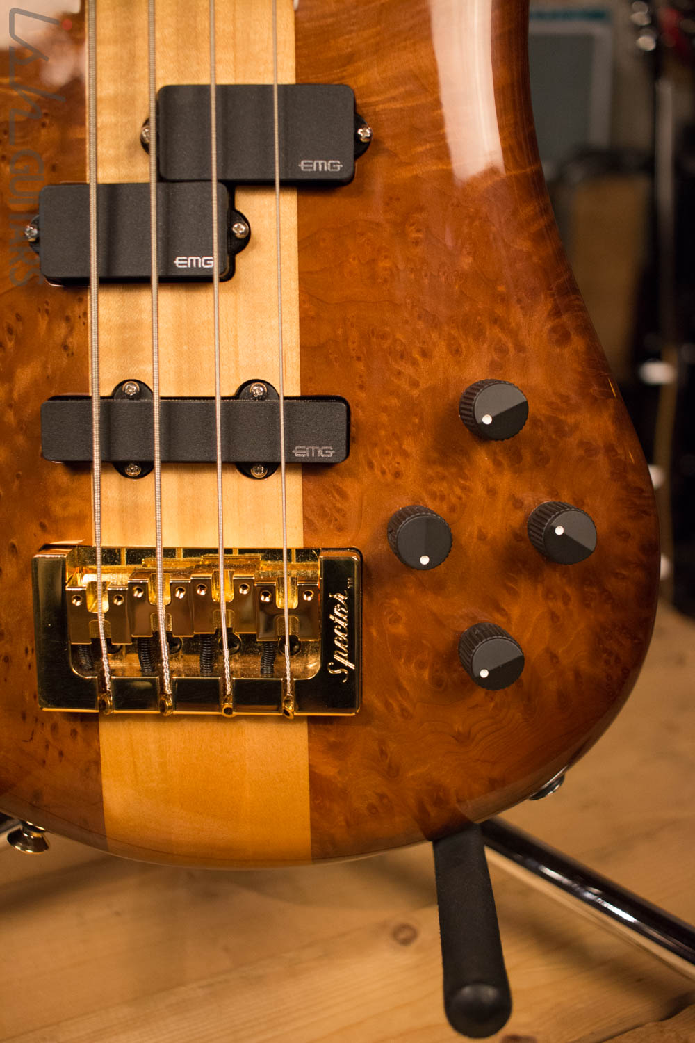 Used Spector NS-2 NAMM 2017 Solid Redwood Burl Lightweight 7.5lb