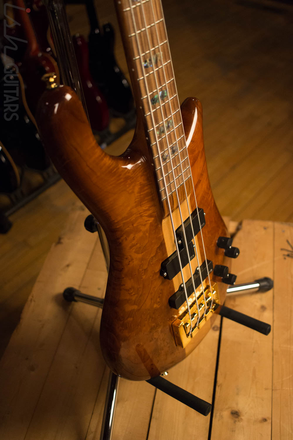 Used Spector NS-2 NAMM 2017 Solid Redwood Burl Lightweight 7.5lb
