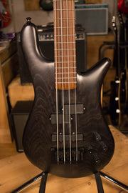 USA Spector Forte 4 Matte Black Swamp Ash Neck Through Bass Guitar