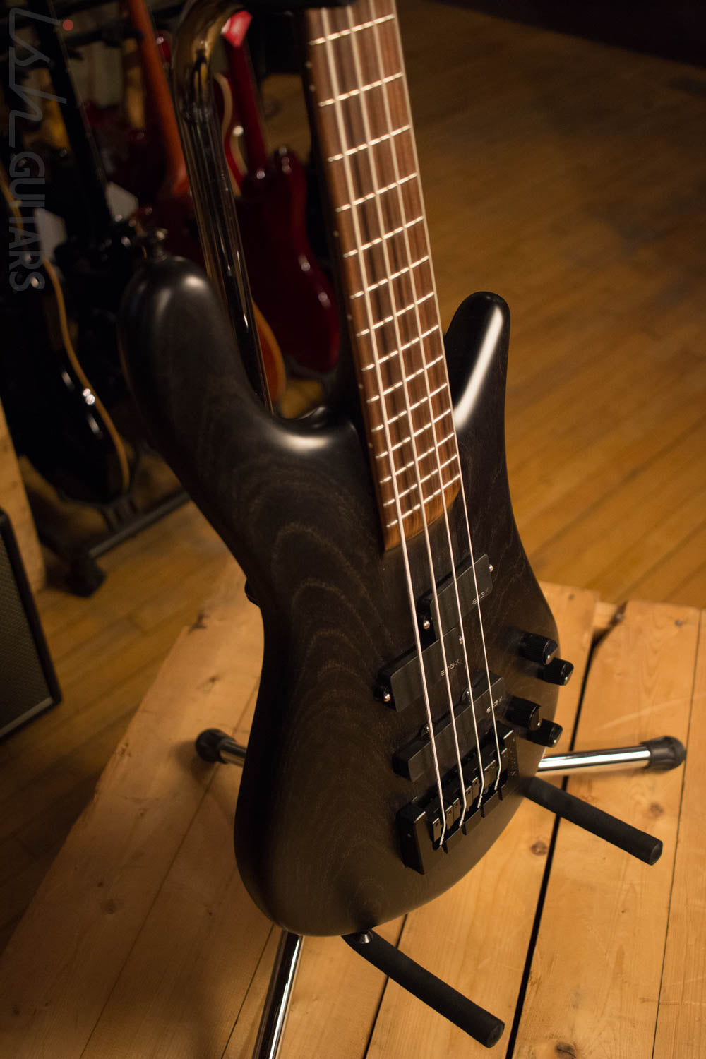 USA Spector Forte 4 Matte Black Swamp Ash Neck Through Bass Guitar