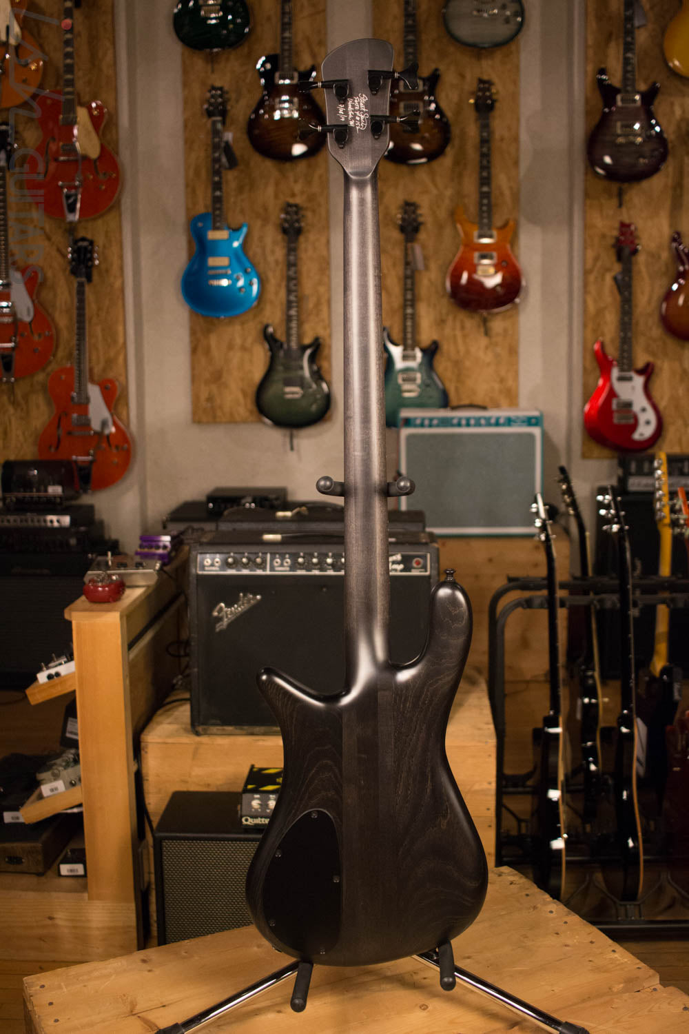 USA Spector Forte 4 Matte Black Swamp Ash Neck Through Bass Guitar
