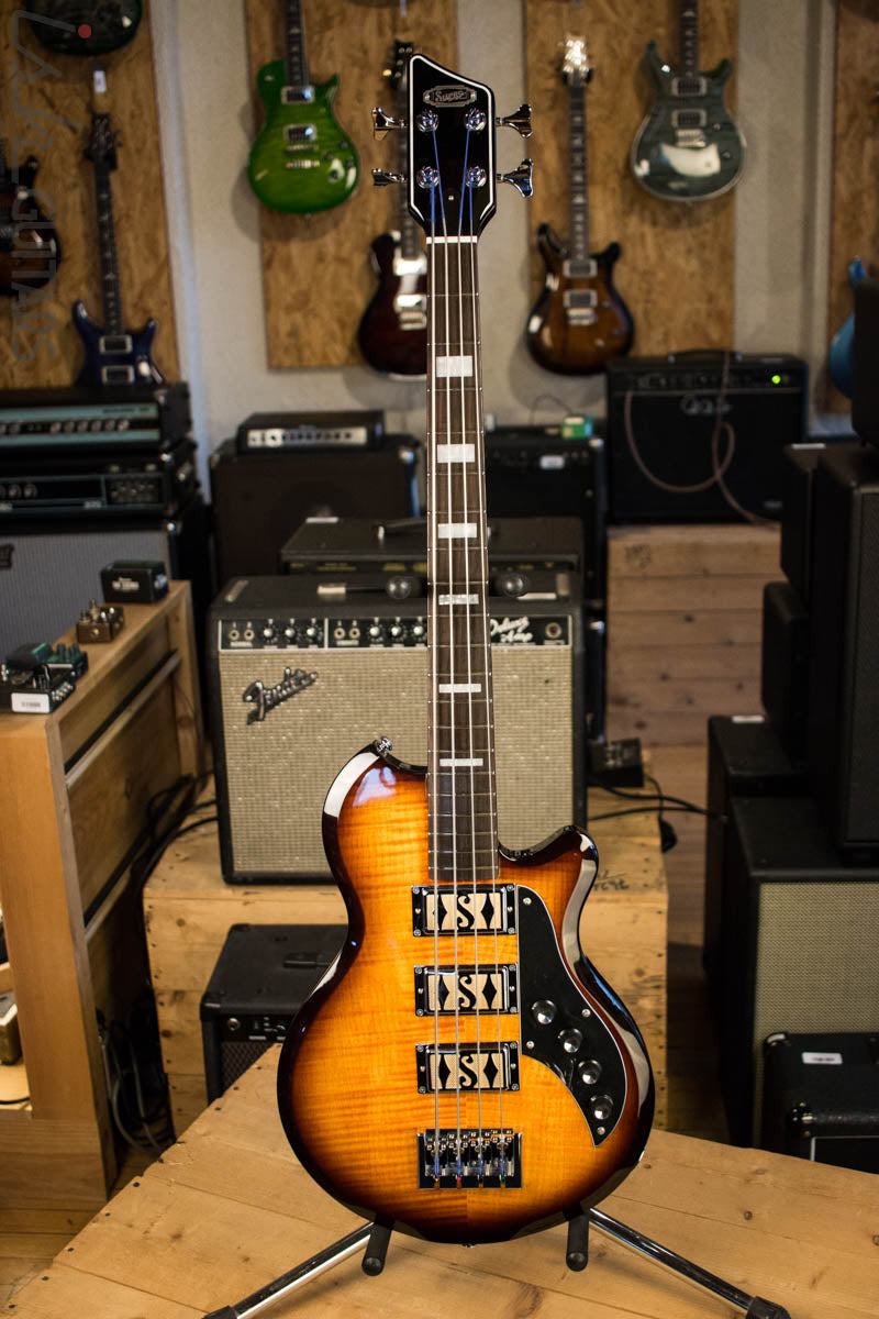 Supro 2043 Huntington III Short Scale with Piezo Pickup Flame Tobacco Sunburst Store Demo