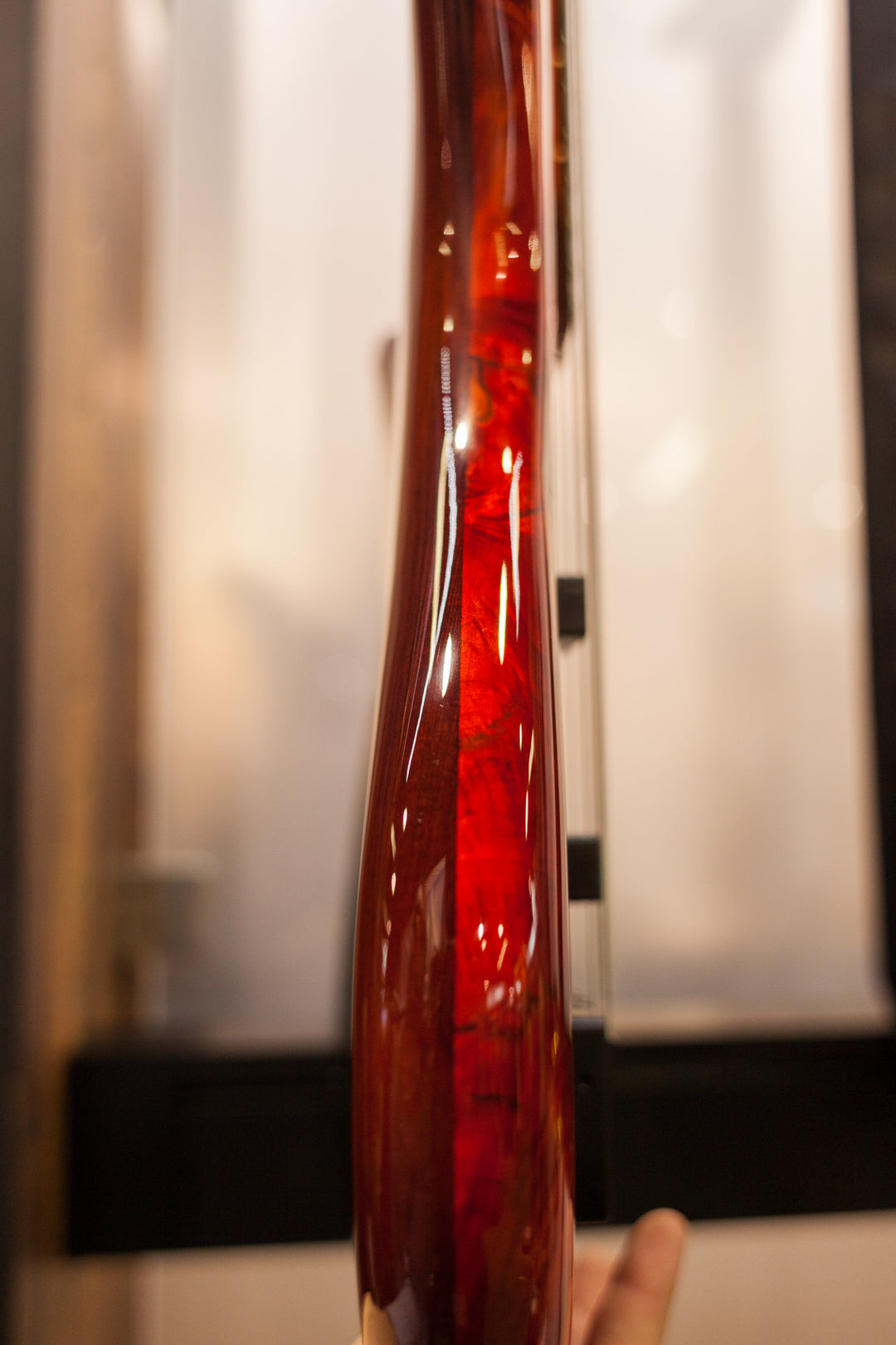ON-HOLD - NAMM 2018 USA Spector NS-2 Inferno Red Buckeye Burl Bass Guitar