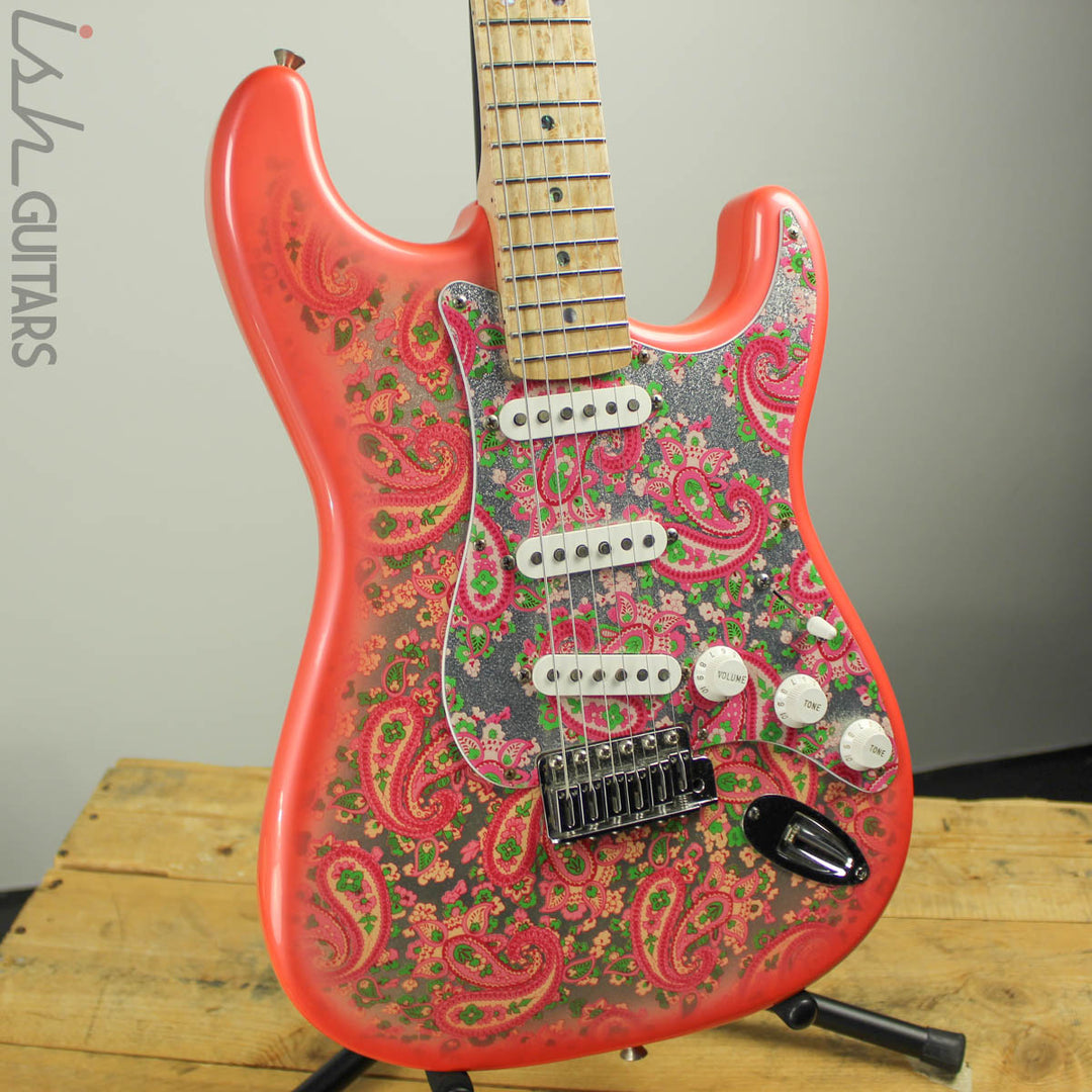1990s/2000s CIJ Fender Pink Paisley Stratocaster Warmoth Neck Strat Electric Guitar
