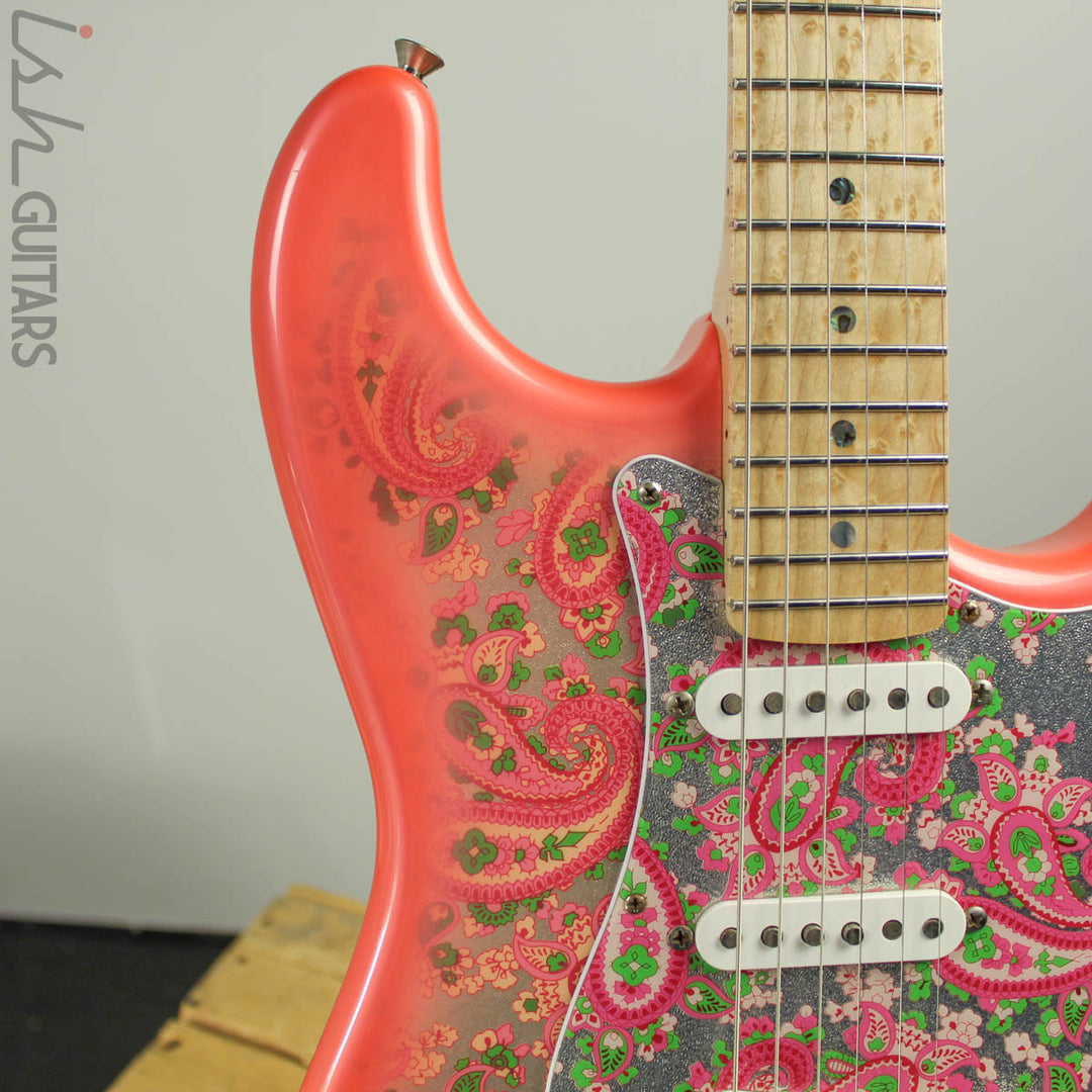 1990s/2000s CIJ Fender Pink Paisley Stratocaster Warmoth Neck Strat Electric Guitar