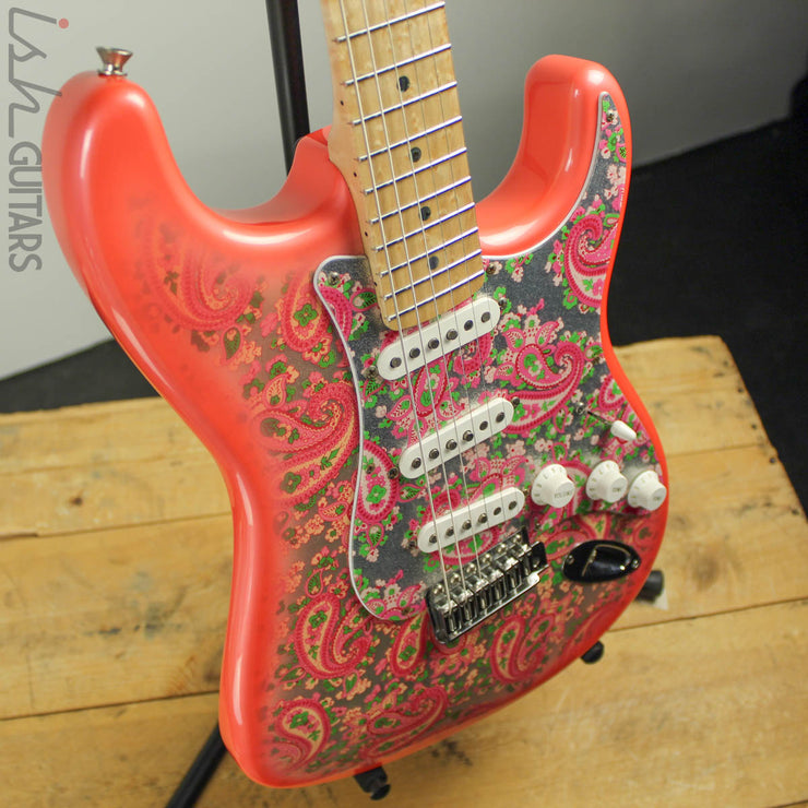 1990s/2000s CIJ Fender Pink Paisley Stratocaster Warmoth Neck Strat Electric Guitar