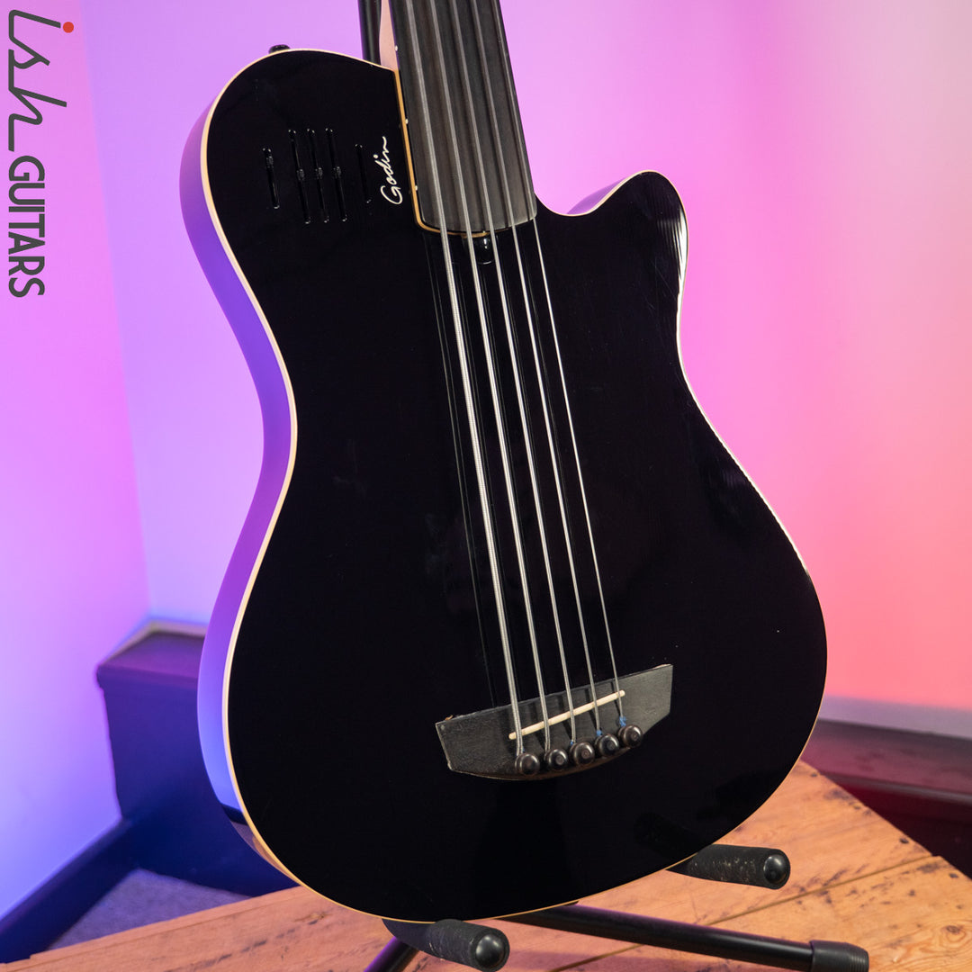 2000 Godin A5 Five-String Fretless Semi-Acoustic Bass
