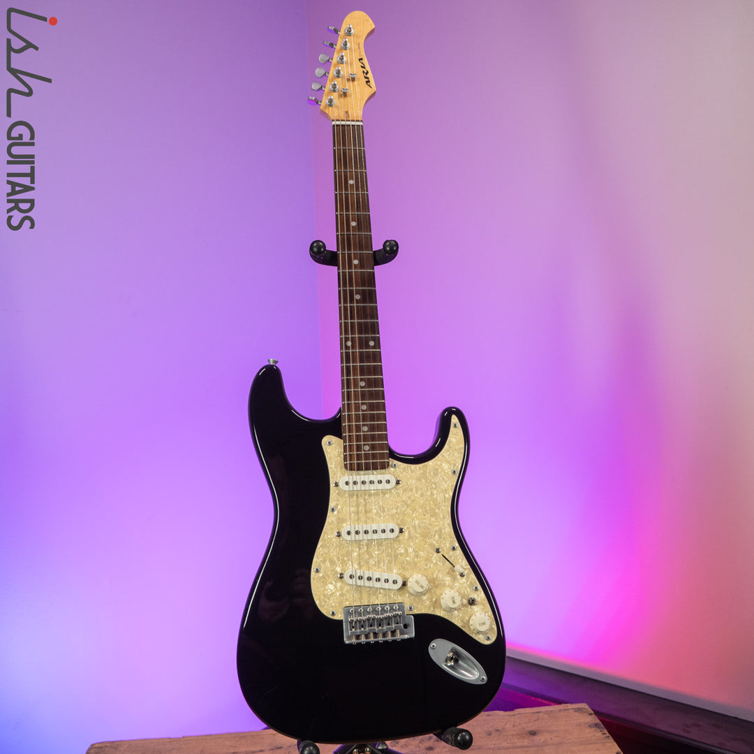 Aria STG Series Strat Black Perloid Pickguard