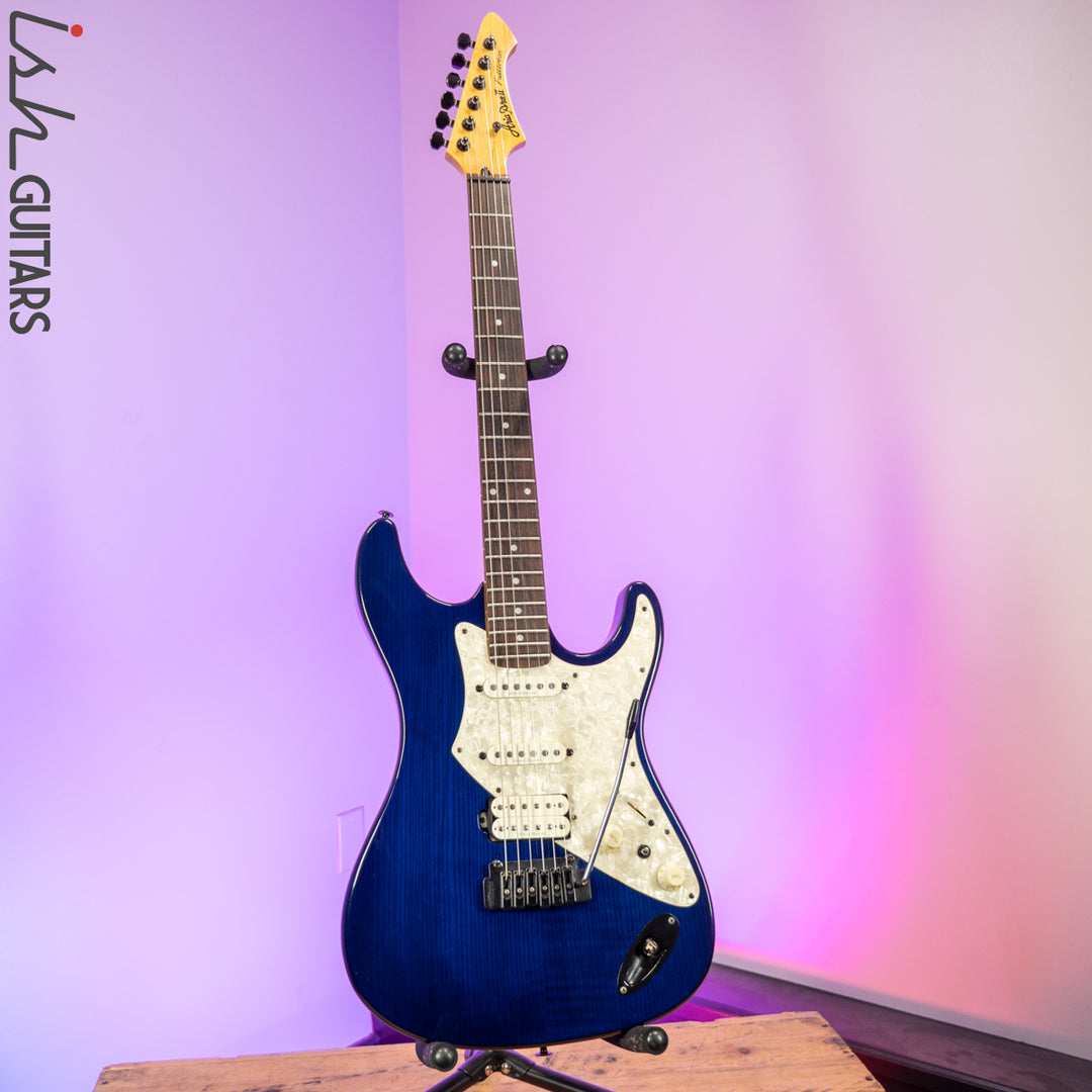 Aria Pro II Fullerton Strat HSS Dark Translucent Blue