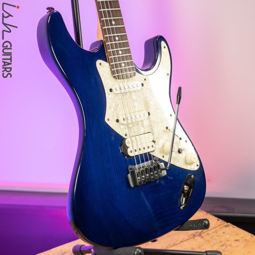 Aria Pro II Fullerton Strat HSS Dark Translucent Blue