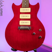 Aria Pro II PE Series Double Cutaway P90 Pickups Translucent Red