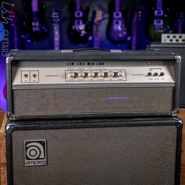Early 1970s Ampeg V-4 Guitar/Bass Amplifier Head and Cabinet w/ Reverb